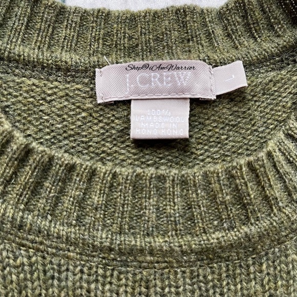 J.Crew RARE vintage pinecone motif heathered olive lambswool sweater *iamwarrior - Picture 9 of 10